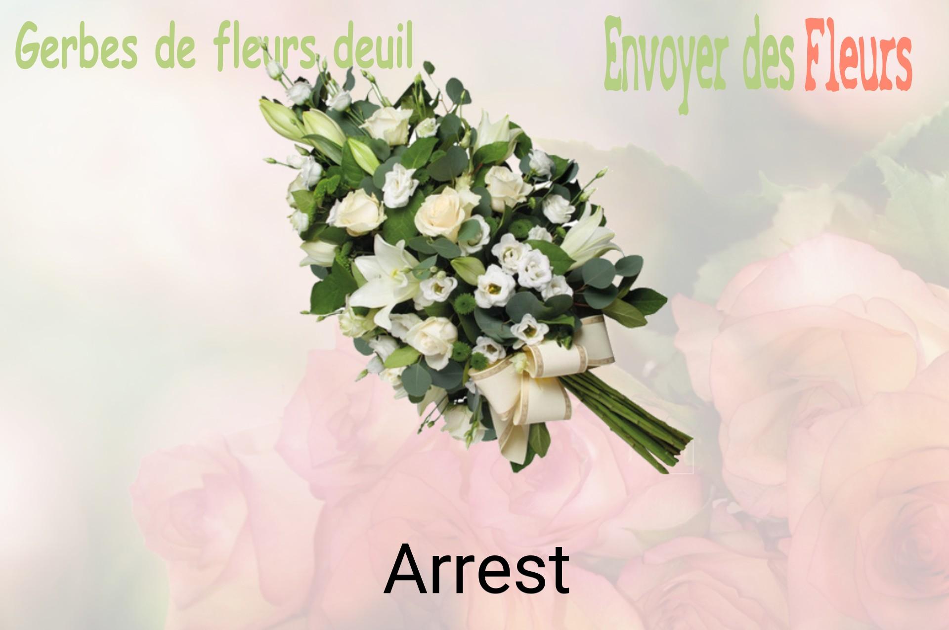 Gerbe de fleurs de deuil livrée à Arrest